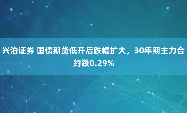 兴泊证券 国债期货低开后跌幅扩大，30年期主力合约跌0.29%
