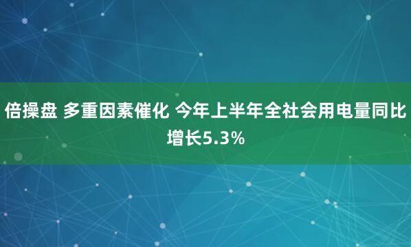 倍操盘 多重因素催化 今年上半年全社会用电量同比增长5.3%